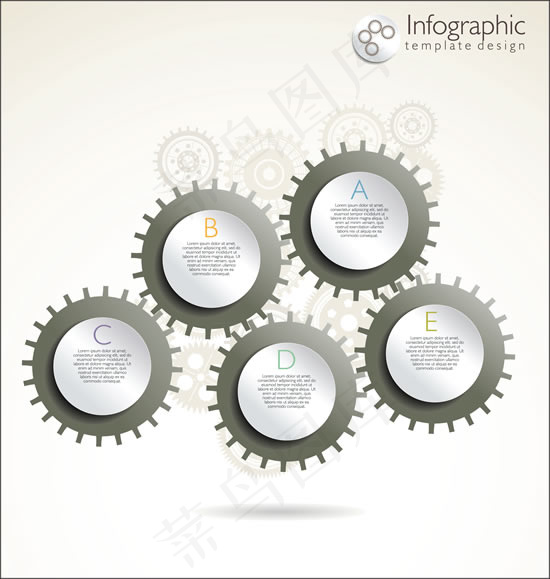 创意齿轮信息图表矢量素材5