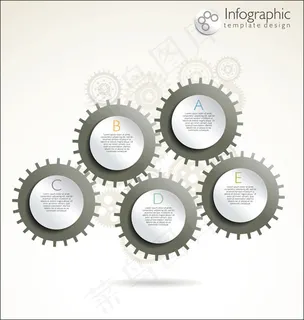 创意齿轮信息图表矢量素材5