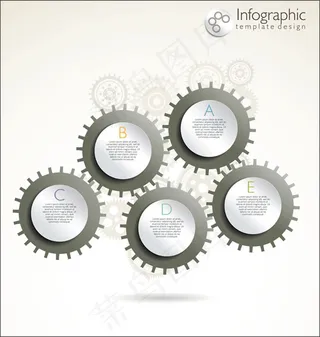 创意齿轮信息图表矢量素材5