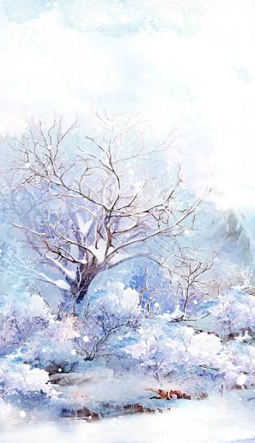 冬天背景,场景   水墨画