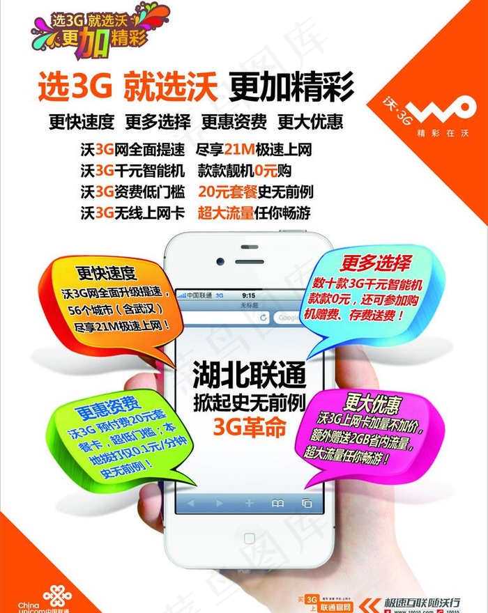 联通3g图片cdr矢量模版下载