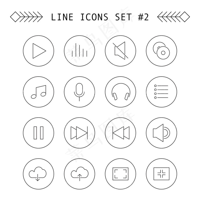 精美线性图标设计矢量素材eps,ai矢量模版下载