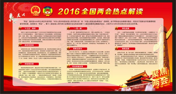 2016两会橱窗cdr矢量模版下载