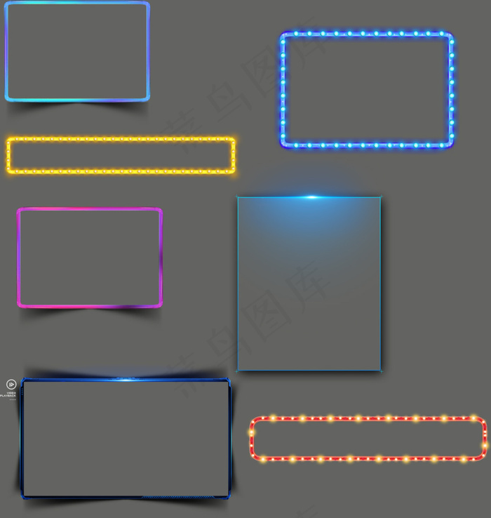 PSD霓虹灯边框素材psd模版下载
