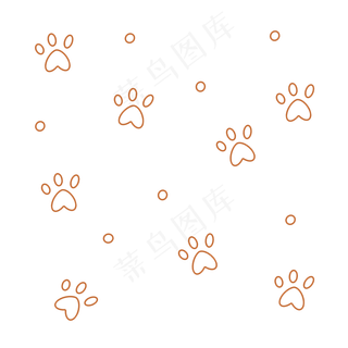 宠物脚印波点底纹,免抠元素