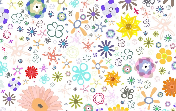 矢量春天花卉背景