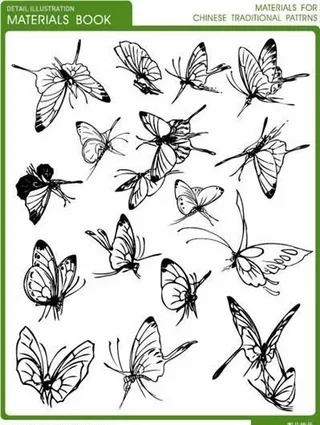 各种姿态的蝴蝶矢量图