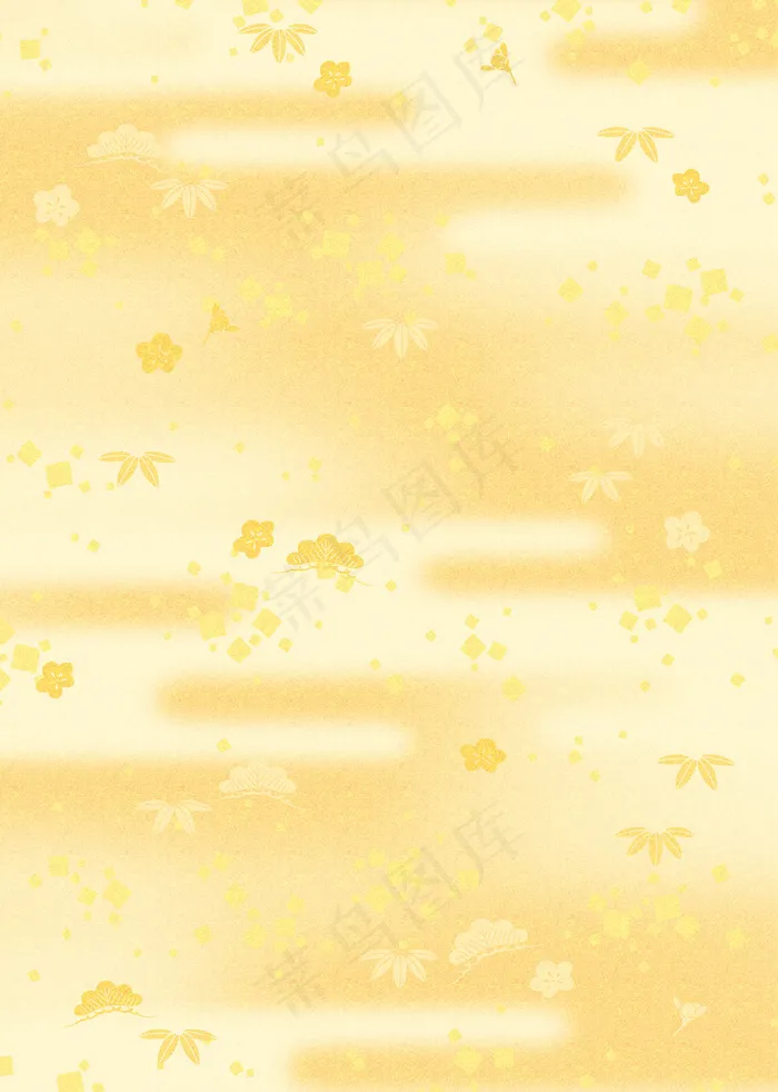 黄色云星碎花点缀背景图