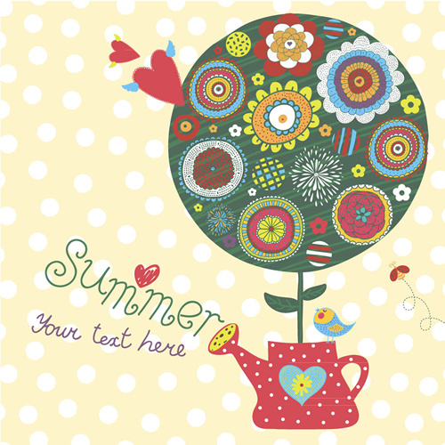 卡通夏季主题插画矢量素材-2