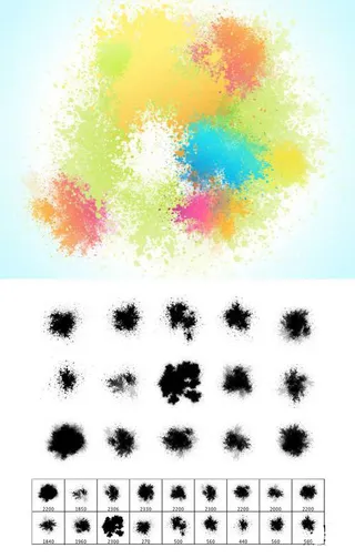 高清晰新款滴溅飞溅PS笔刷