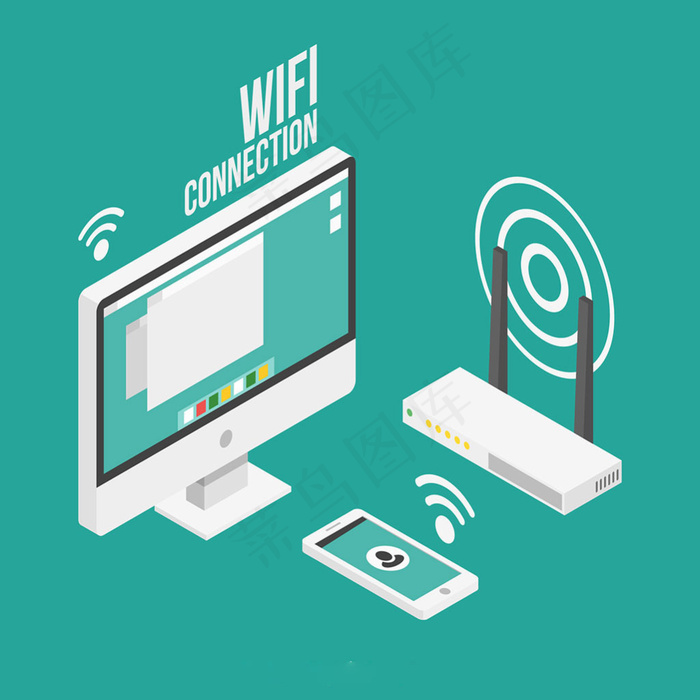 电脑手机网络设备Wifi背景设计