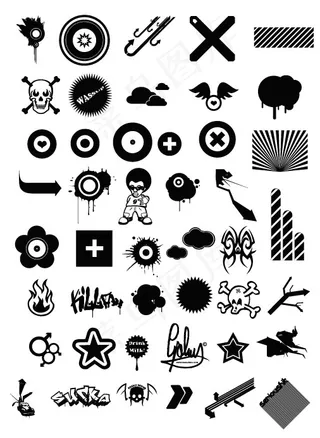 火，头骨，辐射和其他设计元素杂集