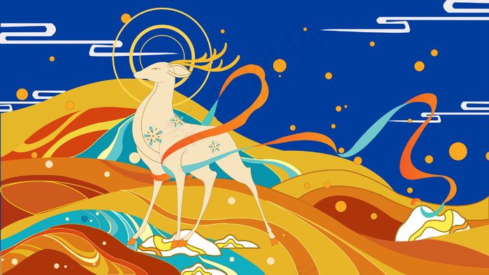 九色鹿中国风神话敦煌