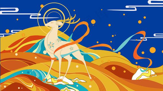 九色鹿中国风神话敦煌