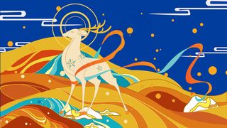 九色鹿中国风神话敦煌