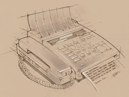 手绘素材电话机