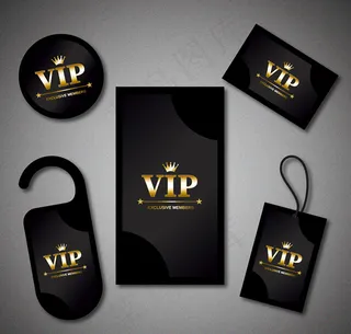 黑色贵宾卡片矢量素材