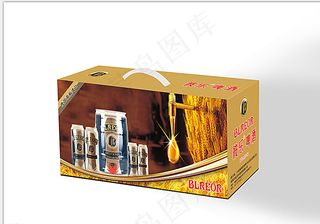 啤酒包装展开图图片