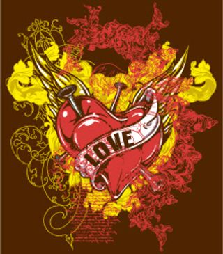 2款翅膀心形t-shirt图案