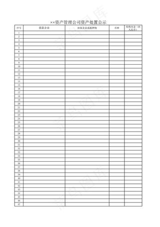 资产管理公司资产处置公示