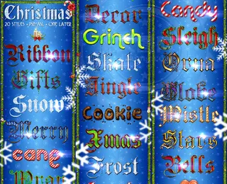 圣诞节装饰艺术字PS样式V1