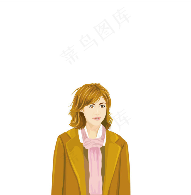 黄发美女ai矢量模版下载