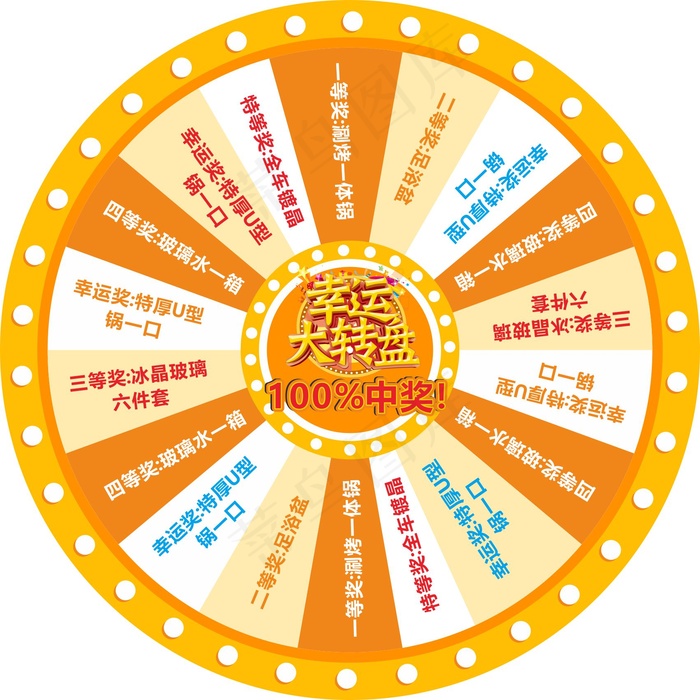 转盘大抽奖cdr矢量模版下载