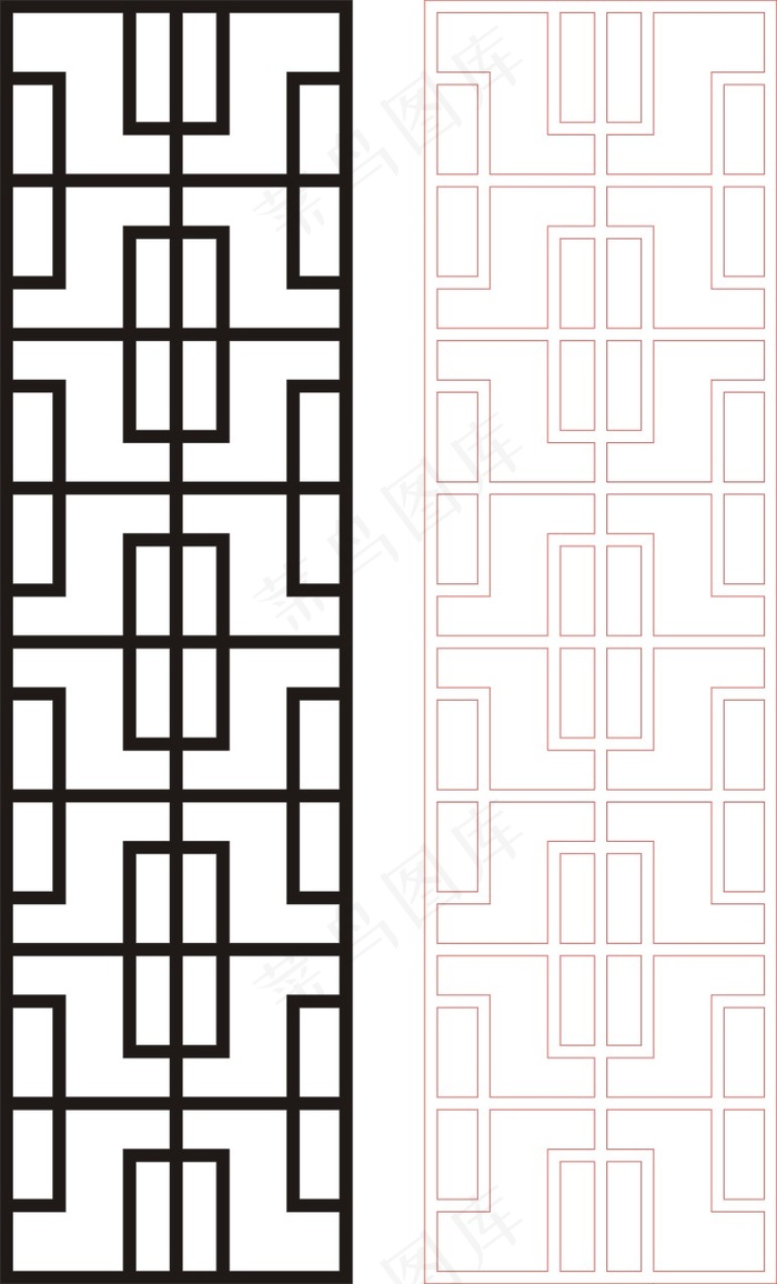 矢量镂空花纹边框底纹中式