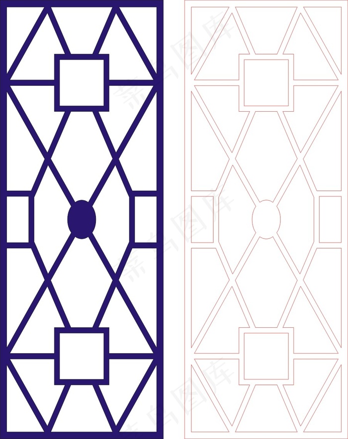 矢量镂空花纹边框底纹中式