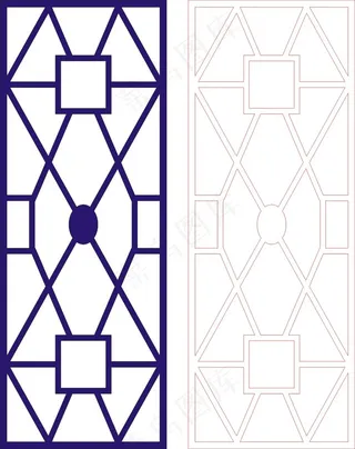 矢量镂空花纹边框底纹中式