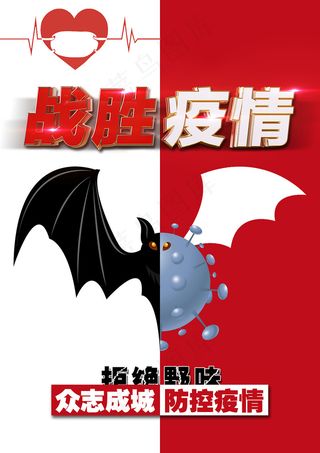 新冠病毒战胜疫情杜绝野味海报
