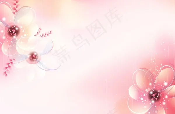 唯美矢量花素材psd模版下载