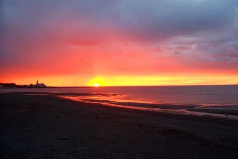 海岸夕阳风光图片