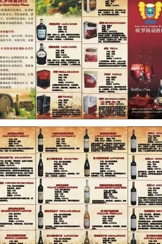 欧罗海量酒庄 宣传单图片