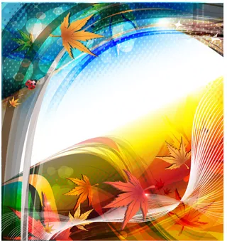 漂亮炫彩枫叶背景矢量素材