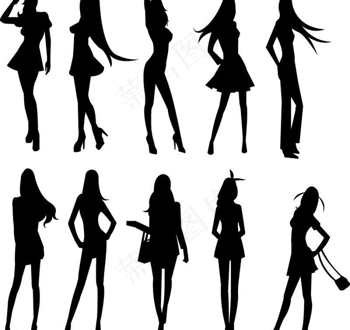 少女剪影图片