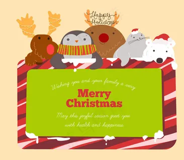 动物圣诞贺卡