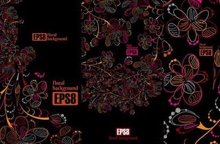 可爱时尚花纹主题矢量素材