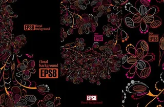 可爱时尚花纹主题矢量素材