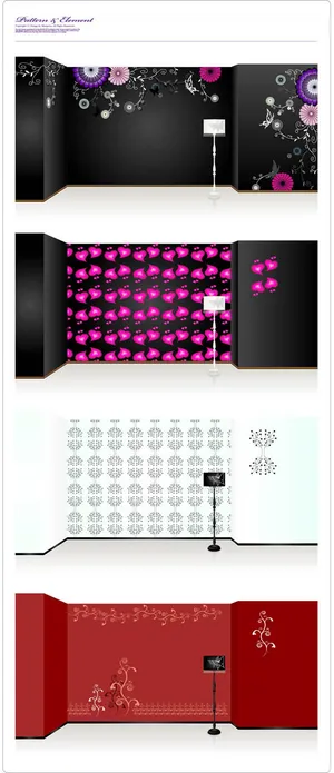 沙发与人物剪影矢量素材 AI