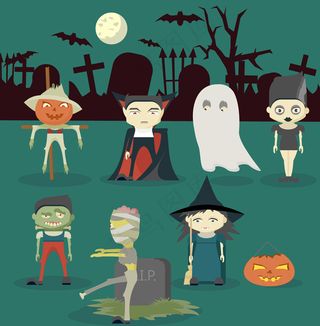 万圣节图标矢量