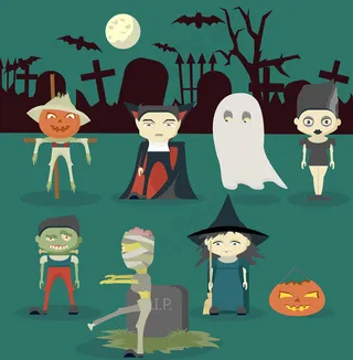 万圣节图标矢量