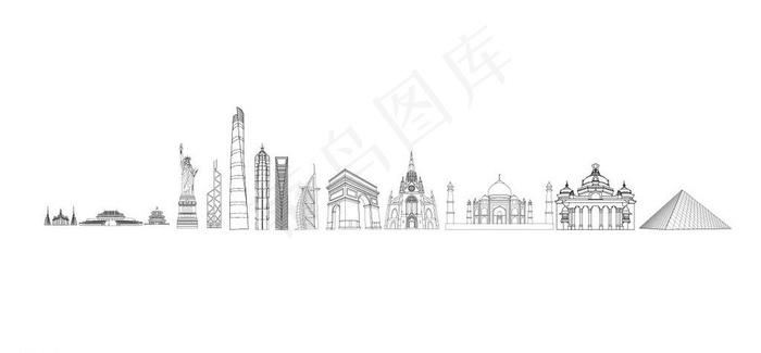 地标 自由女神 故宫图片ai矢量模版下载