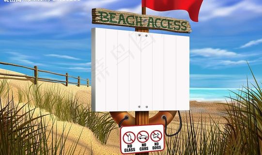 4905海边的警告牌(元件独立)图...