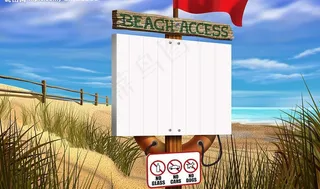 4905海边的警告牌(元件独立)图...