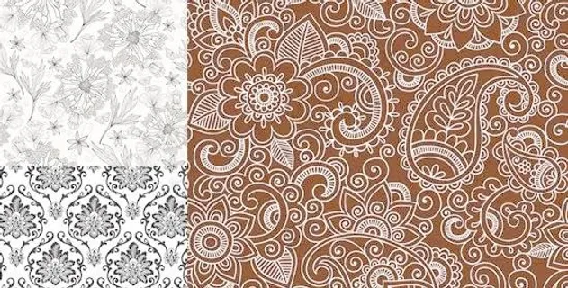 线描植物花纹底纹矢量图