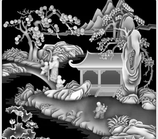 山水精雕图图片