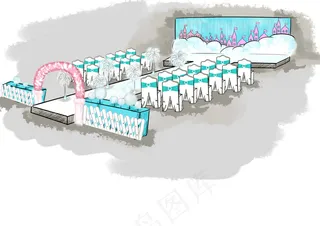 婚礼手绘图 效果图图片