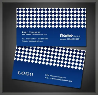 蓝色个性简约名片模板下载