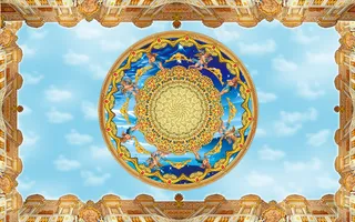 欧式3D天使蓝天白云吊顶壁画